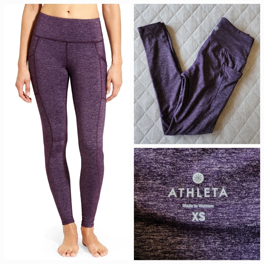 Athleta Chaturanga to Town Purple Leggings XS